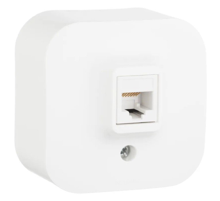 Quteo розетка компьютерная RJ45, 5e UTP, о/у, белая (782224)