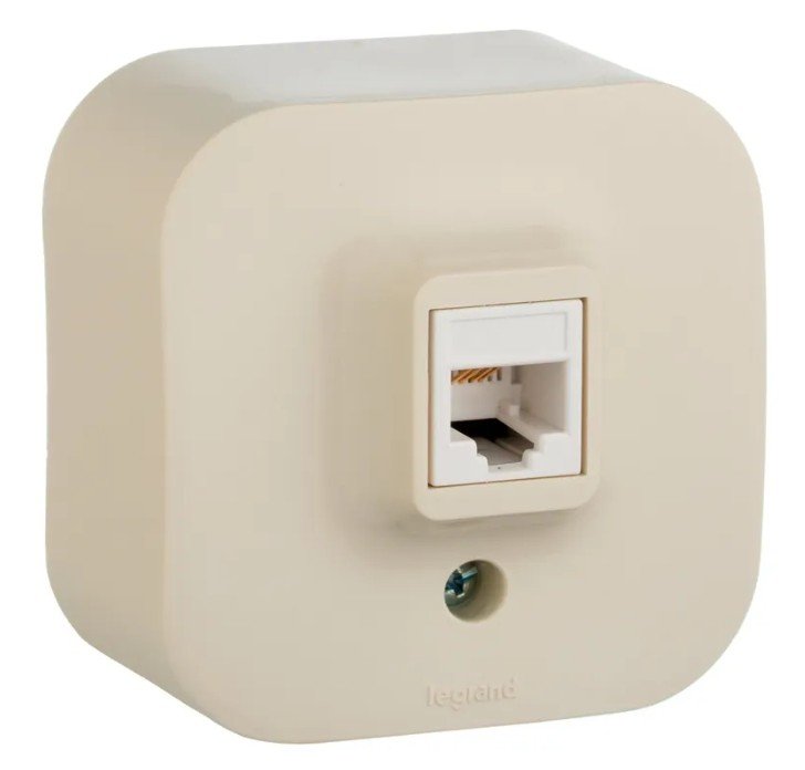 Quteo розетка компьютерная RJ45, 5e UTP, о/у, слоновая кость (782254)