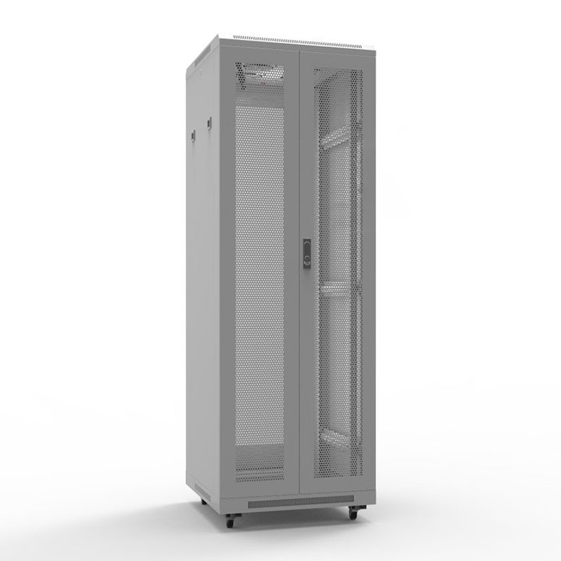 Шкаф напольный 19" 42U 600х1000мм, передняя и задняя распашные перфорированные двери, RAL7035 REXANT (04-2362)
