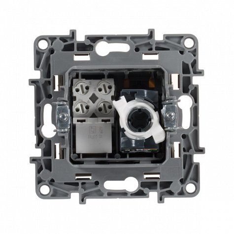 ETIKA розетка 2-местная RJ11+RJ45 кат.5E UTP, скрытой установки, белый (672252)