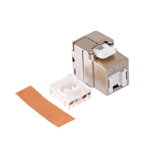 Модуль Keystone кат.6, STP, 1xRJ45, T568A/B, без инструмента, белый (DR-510720)