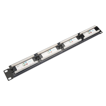 Коммутационная панель кат.6, UTP, 19", 1U, 24xRJ45, 568A/В, черный (DR-4003)