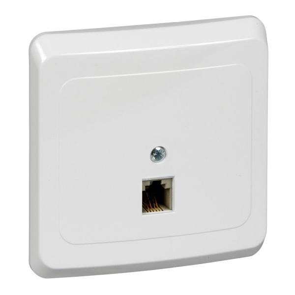 Этюд розетка RJ11 1-местная, в сборе, скрытой установки, белый (TELC-001B)