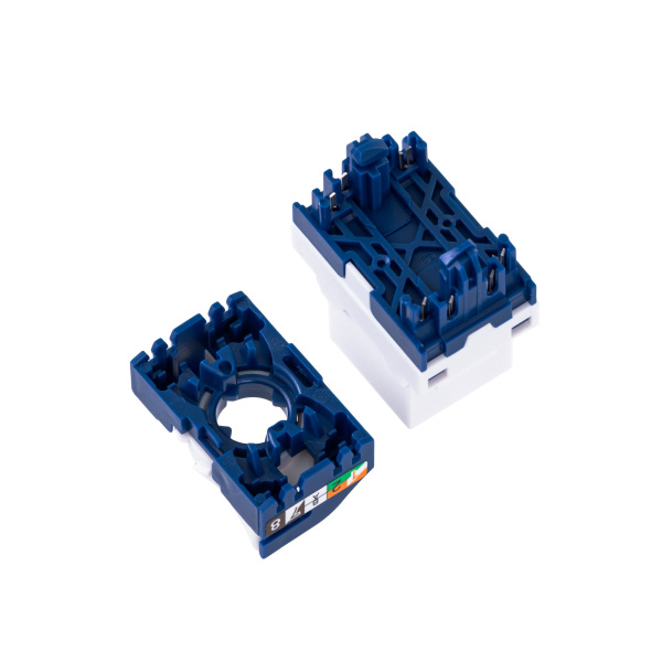 Модуль Keystone кат.5e, UTP, 1xRJ45, T568A/B, без инструм., белый (DR-510020)