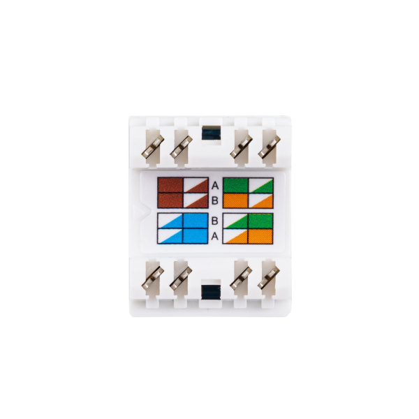 Модуль Keystone кат.5e, UTP, 1xRJ45, T568A/B, 180, белый (DR-510010)