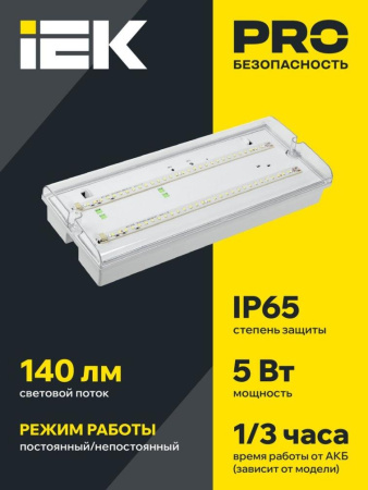 Светильник аварийный ДПА 5044-3 совместим с УДТУ 3ч IP65 (LDPA4-5042-3-65-K01)