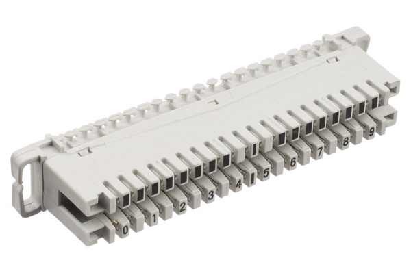 Плинт ПВТ-10Р Эконом, LSA plus, 10 пар размыкаемые контакты 0...9 (900000-01070)