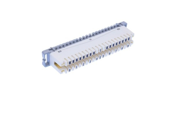 Плинт с размыкаемыми контактами на 10 пар нормальнозамкнутый, маркировка 0-9 (10-0502)