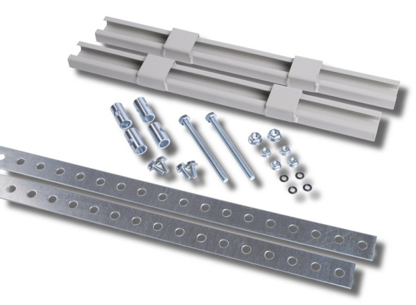 Комплект крепления металлокорпуса к столбу монтажной полосой (YKK-0-125)