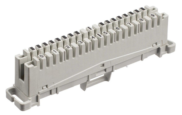Плинт ПВТ-10Р Эконом, LSA plus, 10 пар размыкаемые контакты 0...9 (900000-01070)