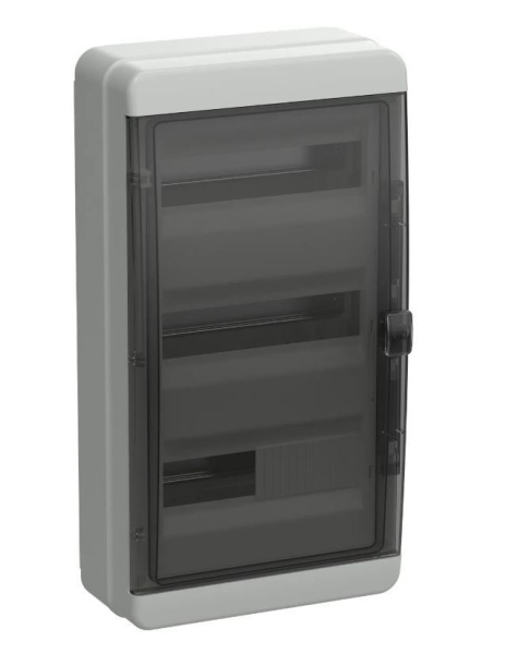 Корпус пластиковый навесной TEKFOR КМПн-36 IP65 черная прозрачная дверь (TF5-KP72-N-36-65-K03-K02)