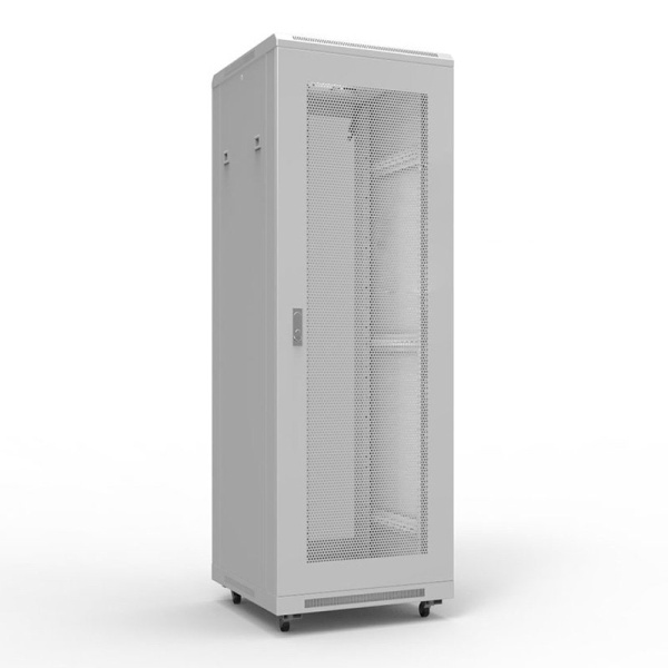 Шкаф напольный 19" 22U 600х600мм, передняя и задняя дверь перфорация, RAL 7035 REXANT (04-2339)
