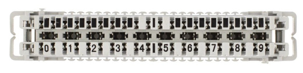 Плинт универсальный ПВТ-10Р Эконом, 10 пар размыкаемые контакты 0...9 (120902-00128)