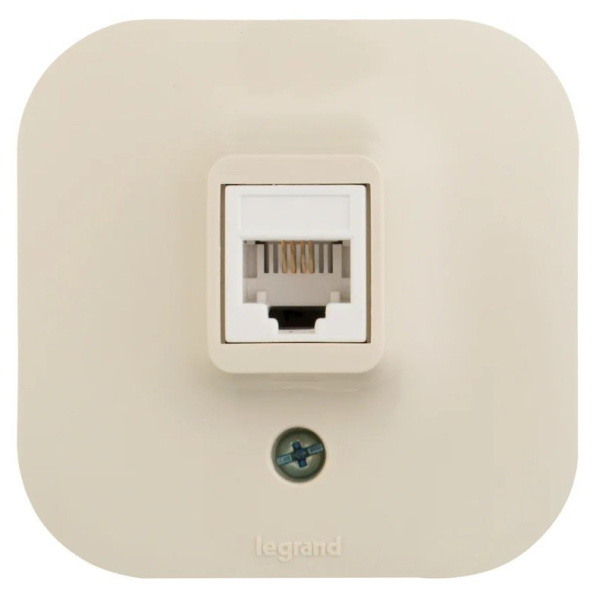 Quteo розетка телефонная RJ11, о/у, слоновая кость (782244)