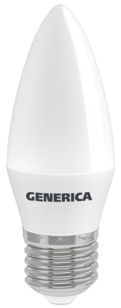 Лампа светодиодная C35 свеча 8Вт 230В 3000К E27 GENERICA (LL-C35-08-230-30-E27-G)